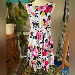 RB Collection New York Colorful Floral Print Dress, Size 10
